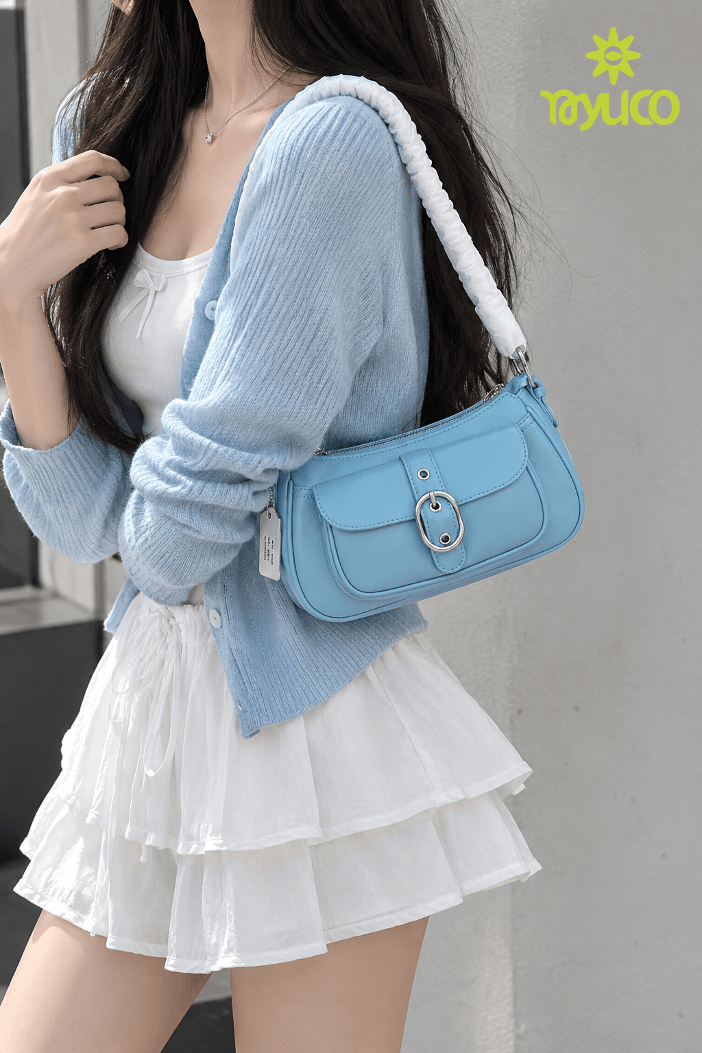 Sky Blue Buckle Shoulder Bag, photo 1 of 2